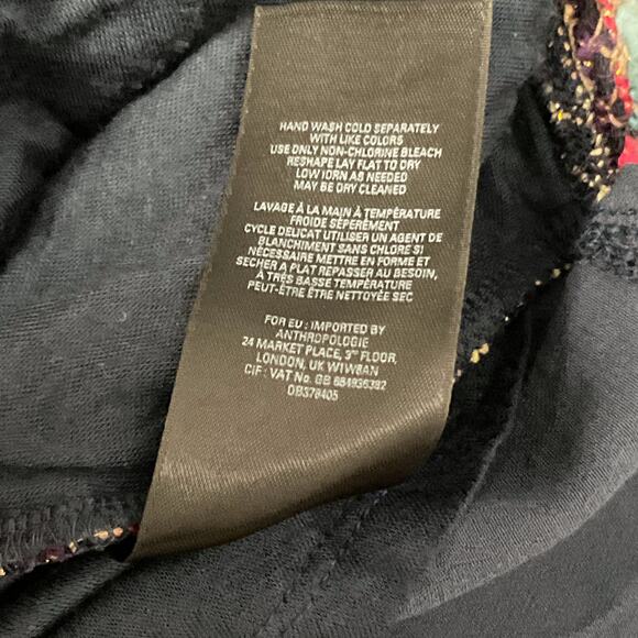 Anthropologie Maeve Stripeknit Swing Tweed Boucle Navy Blue Mini Dress sz Small - Picture 10 of 11